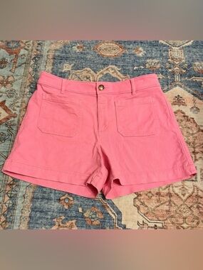 LOFT Pink High-Waist Cotton Shorts